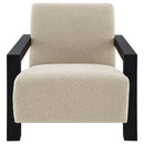 Fitzroy Boucle Upholstered Accent Arm Chair Ivory