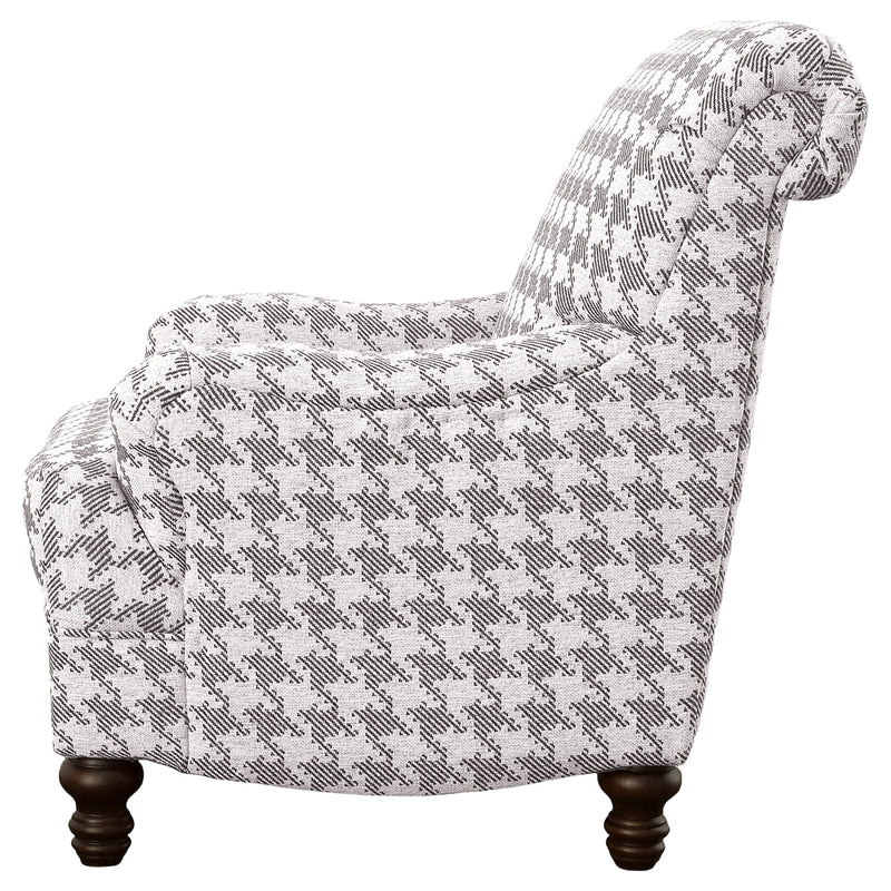 Glenn Upholstered English Arm Accent Chair Blue