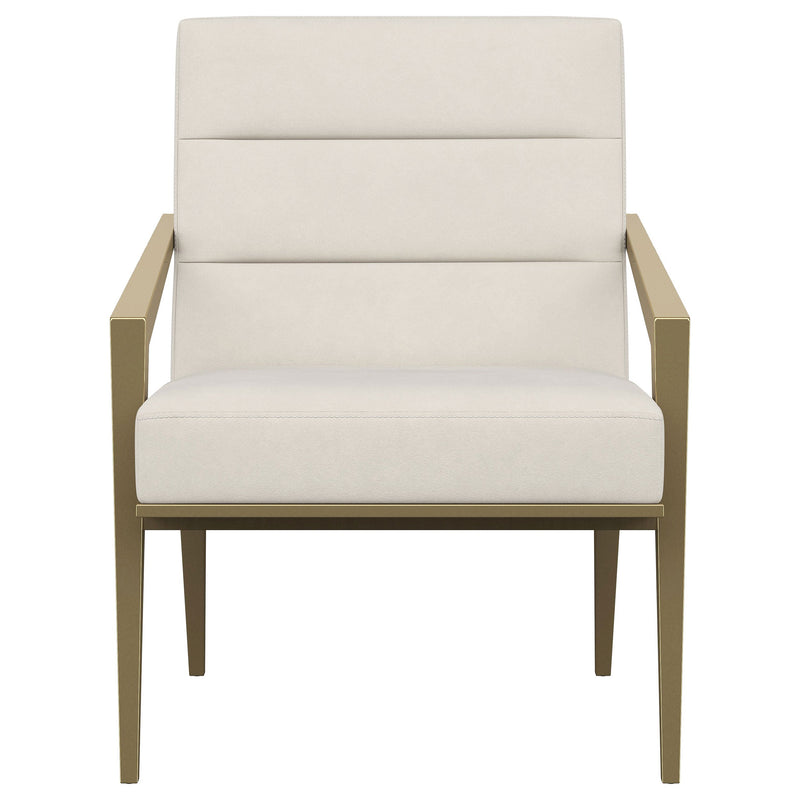 Kirra Upholstered Metal Arm Accent Chair Cream
