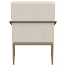 Kirra Upholstered Metal Arm Accent Chair Cream