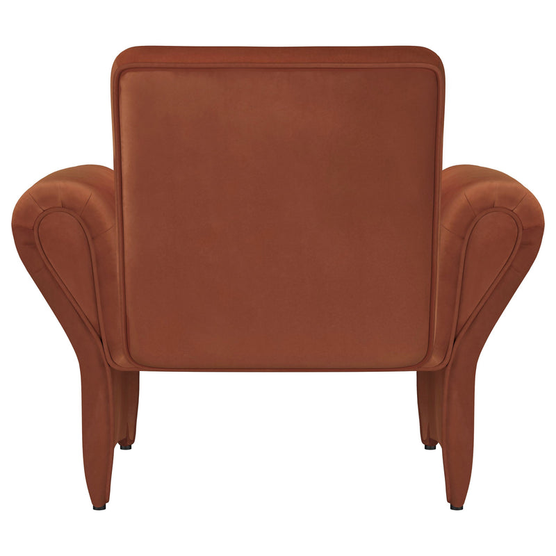 Liana Upholstered Roll Arm Accent Armchair Rust Orange