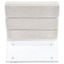 Serreta Boucle Upholstered Armless Acrylic Chair Ivory