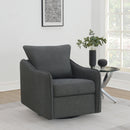 Madia Upholstered Sloped Arm Swivel Glider Chair Vanilla