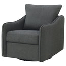 Madia Upholstered Sloped Arm Swivel Glider Chair Vanilla