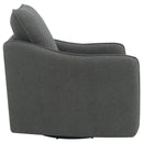 Madia Upholstered Sloped Arm Swivel Glider Chair Vanilla