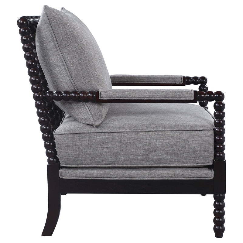 Blanchett Upholstered Bobbin Accent Chair White and Navy