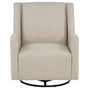 Sorrel Fabric Upholstered Swivel Glider Arm Chair Latte