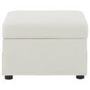 Winter Upholstered Hydraulic Lift Top Storage Ottoman Beige