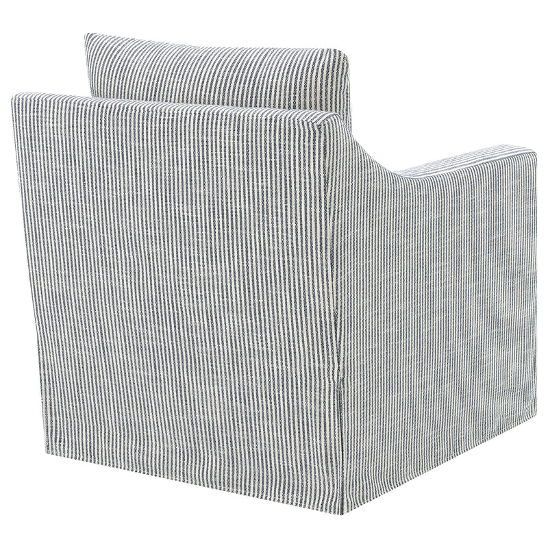 Winter Upholstered Sloped Arm Accent Swivel Chair Beige