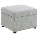 Winter Upholstered Hydraulic Lift Top Storage Ottoman Beige
