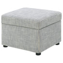 Winter Upholstered Hydraulic Lift Top Storage Ottoman Beige