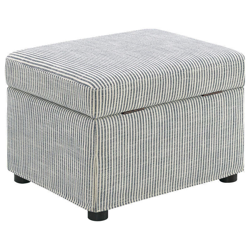 Winter Upholstered Hydraulic Lift Top Storage Ottoman Beige