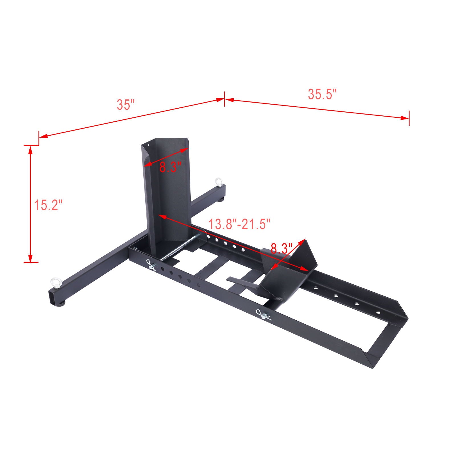 Heavy Duty Adjustable Motorcycle Stand / Wheel Chock 1800 Lb Capacity - Black