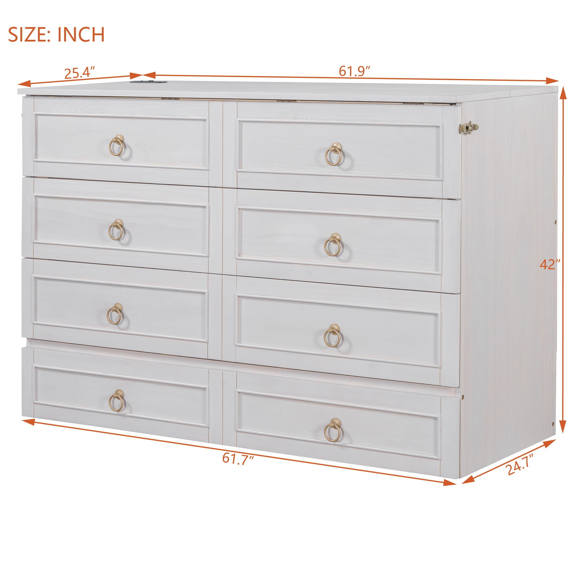 Murphy Bed With Large Drawers And Stylish Design