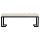 Mesa Boucle Upholstered Tufted Accent Bench Charcoal