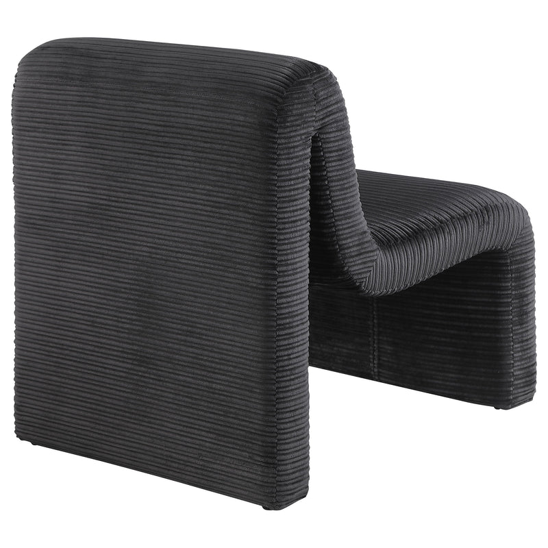 Drayton Upholstered Curved Armless Accent Chair Ivory