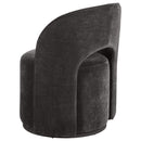 Harjo Velvet Upholstered Swivel Accent Chair Charcoal Grey