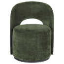 Harjo Velvet Upholstered Swivel Accent Chair Charcoal Grey