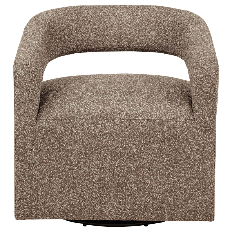 Westhill Boucle Upholstered Swivel Accent Chair Rocky Road