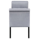 Farrah Velvet Upholstered Rolled Arm Storage Bench Beige