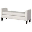 Rex Fabric Upholstered Accent Bench with Armrests Vanilla