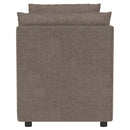 Robin Upholstered Accent Bench with Armrests Brown