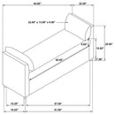 Robin Upholstered Accent Bench with Armrests Brown