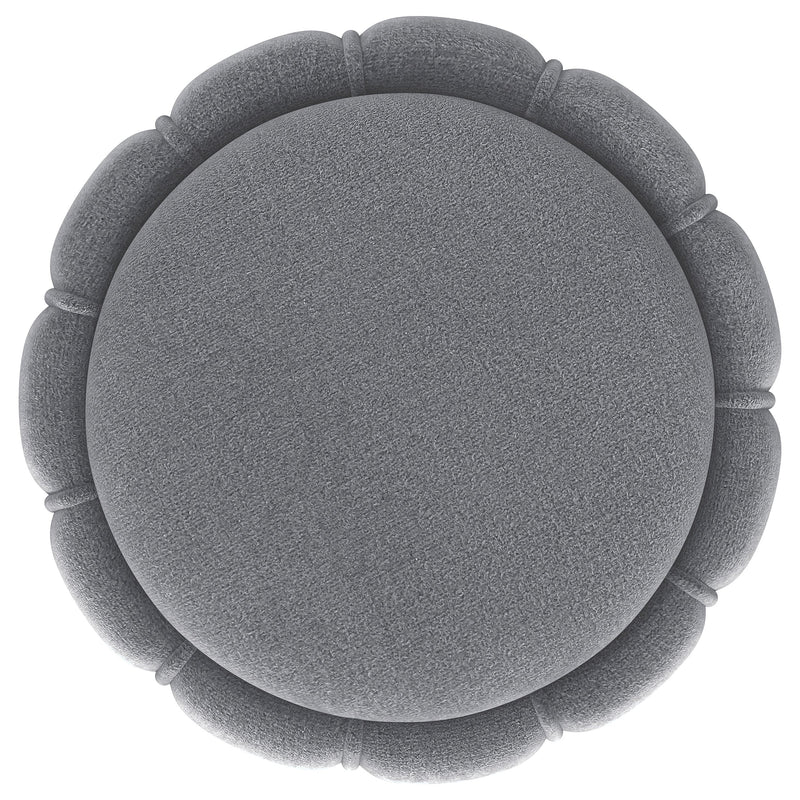 Sora Round Upholstered Ottoman Berry