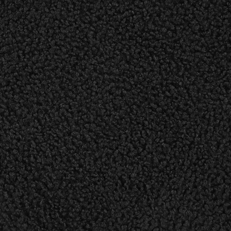 Zena Faux Sheepskin Upholstered Round Ottoman Black