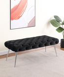 Ella Upholstered Tufted Bench Metal Legs Rust