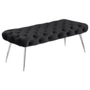 Ella Upholstered Tufted Bench Metal Legs Rust