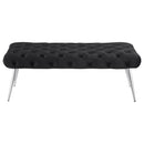 Ella Upholstered Tufted Bench Metal Legs Rust