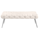 Ella Upholstered Tufted Bench Metal Legs Rust