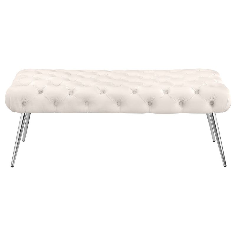 Ella Upholstered Tufted Bench Metal Legs Rust