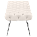 Ella Upholstered Tufted Bench Metal Legs Rust