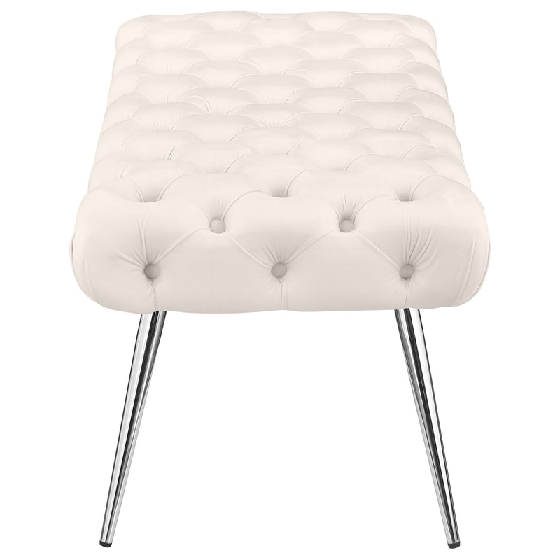 Ella Upholstered Tufted Bench Metal Legs Rust