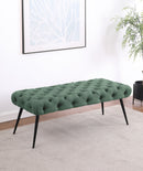 Ella Upholstered Tufted Bench Metal Legs Rust