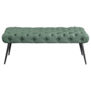 Ella Upholstered Tufted Bench Metal Legs Rust