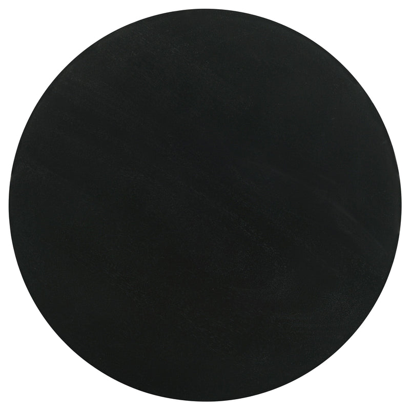 Dianella Round Pedestal Base Accent Side Table Black Stain