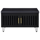 Brixton 2-door Padded Entryway Shoe Storage Bench Black