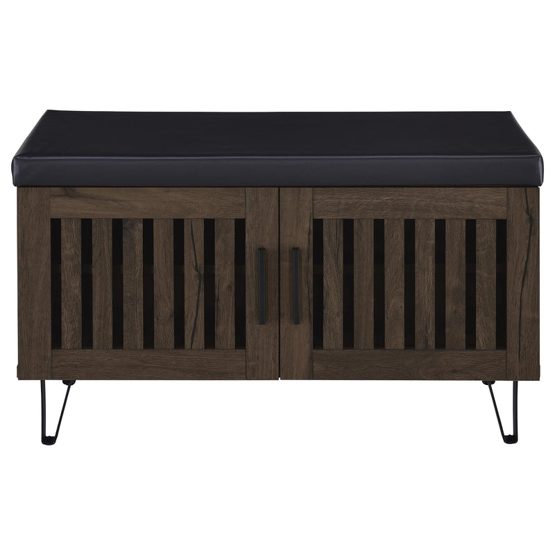 Brixton 2-door Padded Entryway Shoe Storage Bench Black