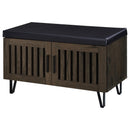 Brixton 2-door Padded Entryway Shoe Storage Bench Black