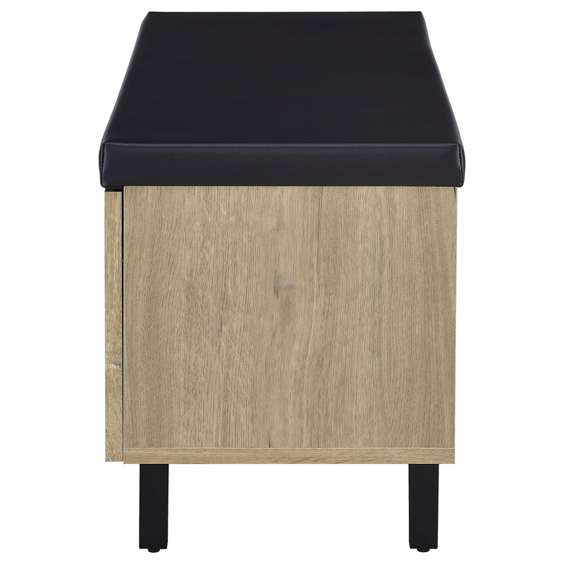 Brixton 2-door Padded Entryway Shoe Storage Bench Black