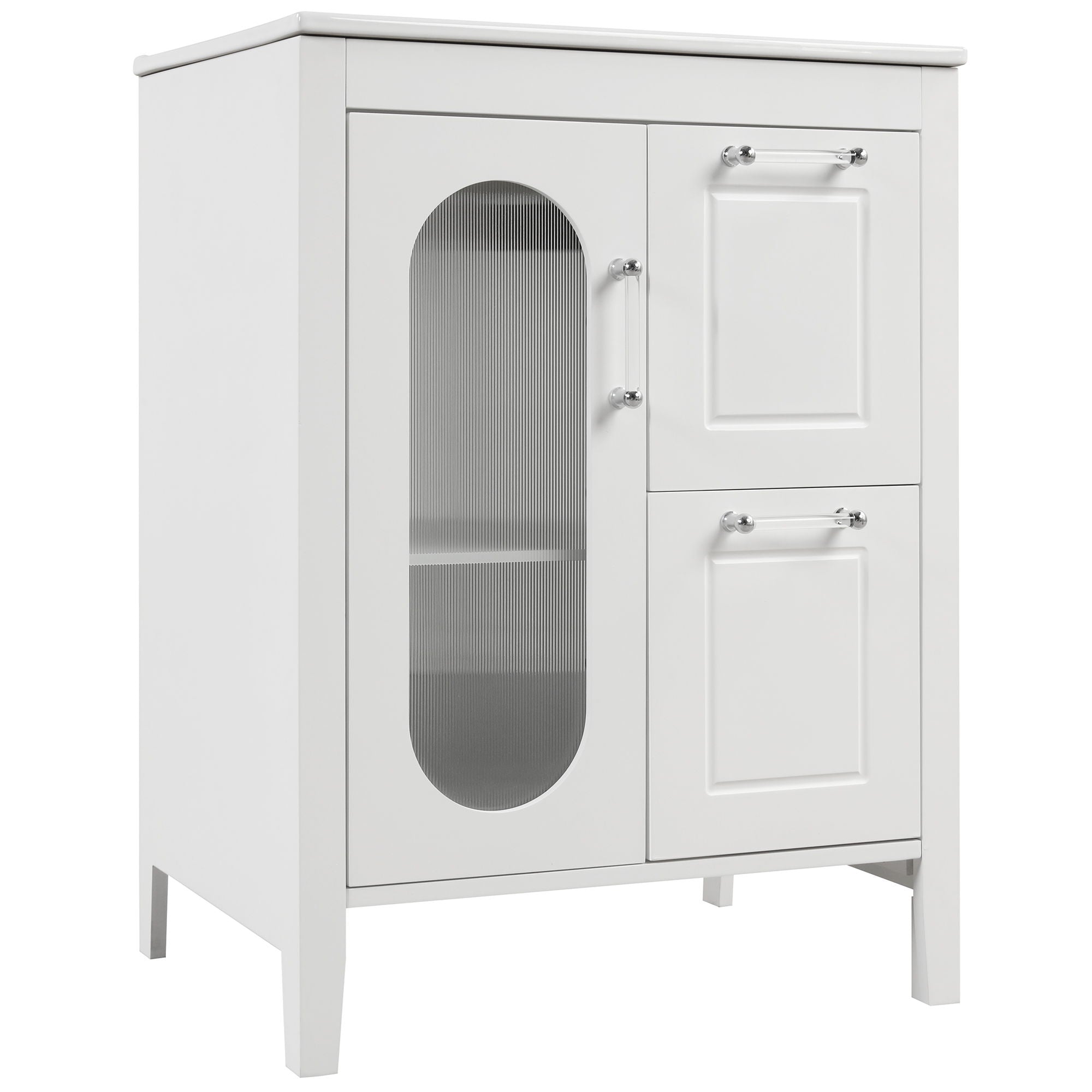Modern Bathroom Vanity With Sink, Cabinet With 2 Drawers And Door, Adjustable Shelf