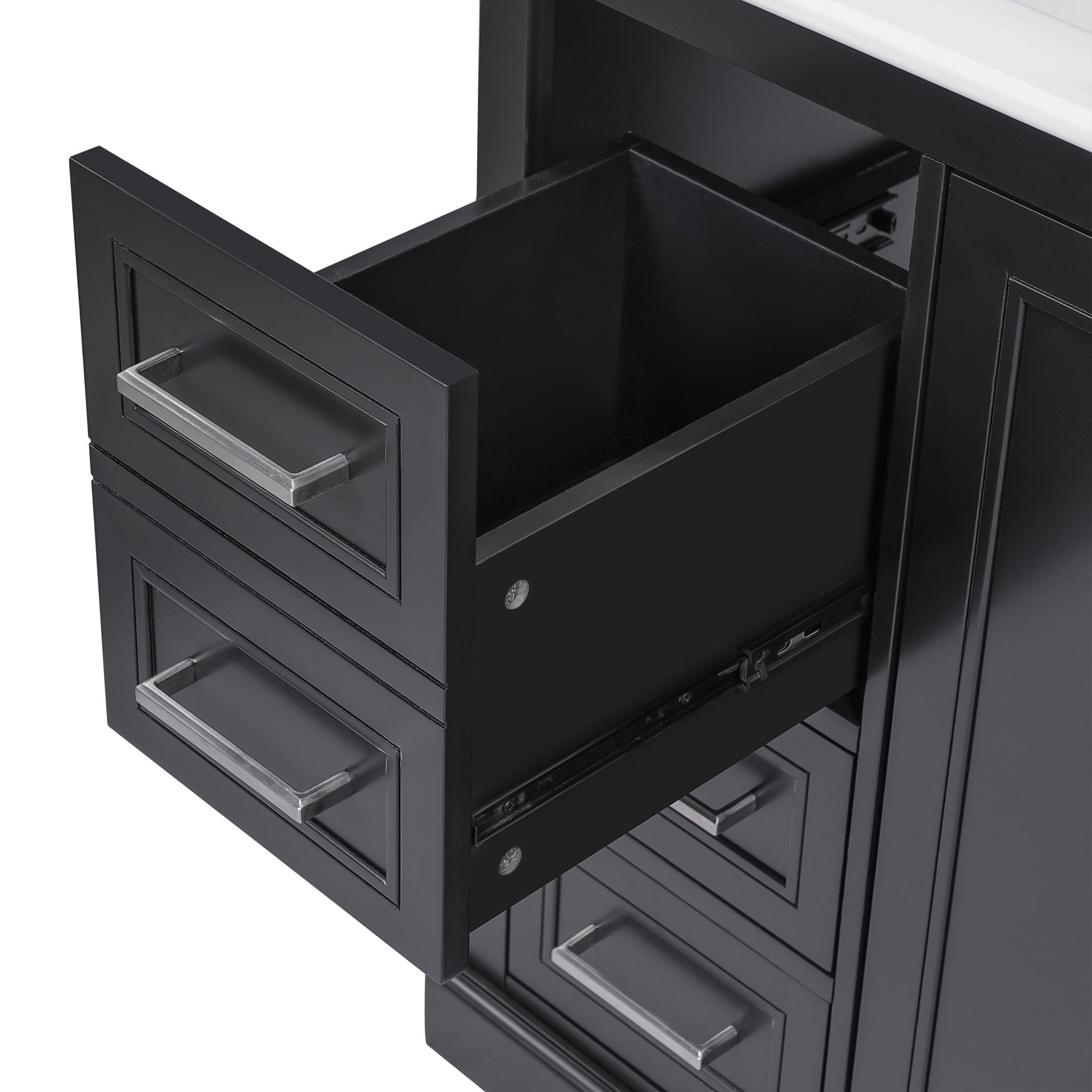 Bathroom Vanity With Sink, Soft Close Doors, Adjustable Shelf & 3 Drawers