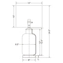 Aisha 25-inch Drum Shade Glass Table Lamp Antique Brass