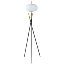 Layton White Orb Shade Tripod Floor Lamp Black
