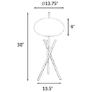 Layton White Orb Shade Tripod Table Lamp Black