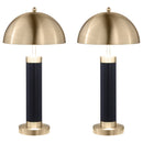 Conroe 28-inch Dome Shade Pillar Table Lamp Black (Set of 2)