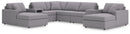 Modmax 8-Piece Double Chaise Sectional with Audio and Storage Consoles